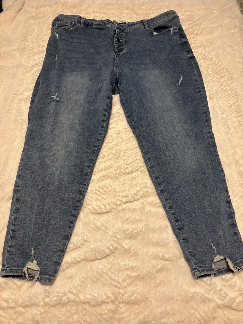 pistola Blue Distressed Boyfriend Jeans